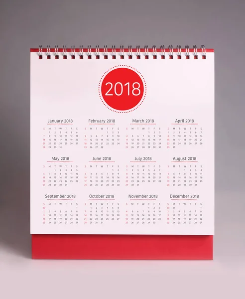 シンプルな卓上カレンダー 2018 — ストック写真