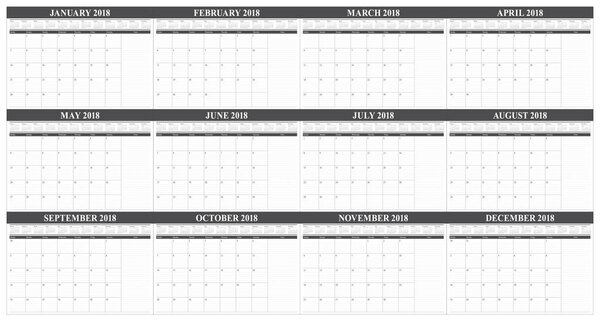 Векторная иллюстрация календаря 2018 года
