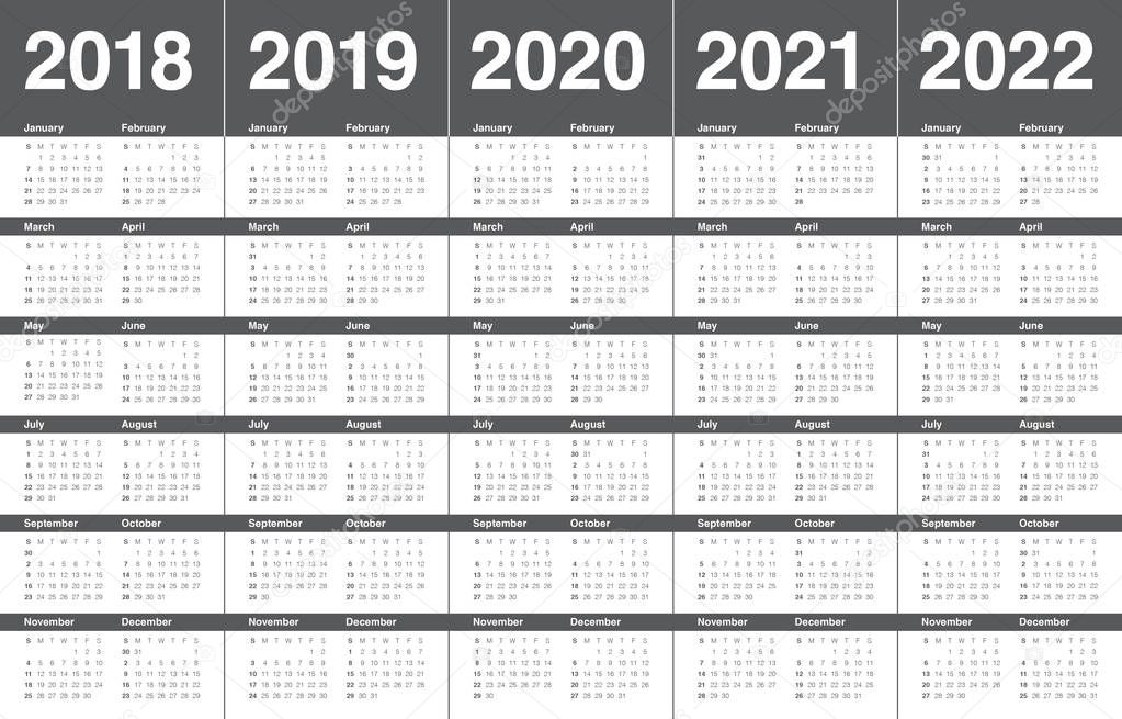 Year 18 19 21 22 Calendar Vector Design Template Simple And Clean Design Premium Vector In Adobe Illustrator Ai Ai Format Encapsulated Postscript Eps Eps Format