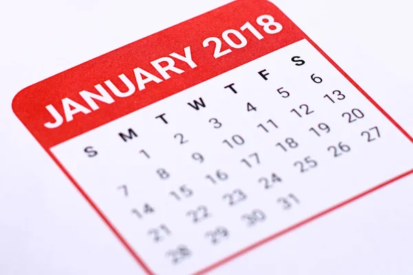 Närbild på januari 2018. — Stockfoto