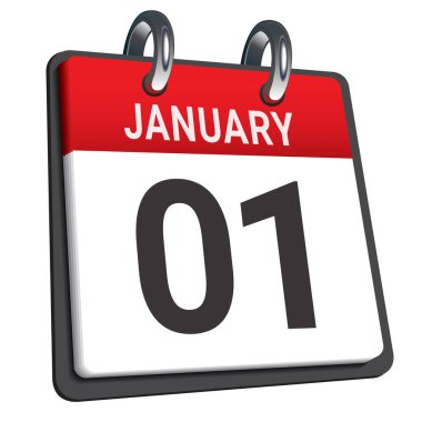 Yeni yıl takvim vektör çizim. 