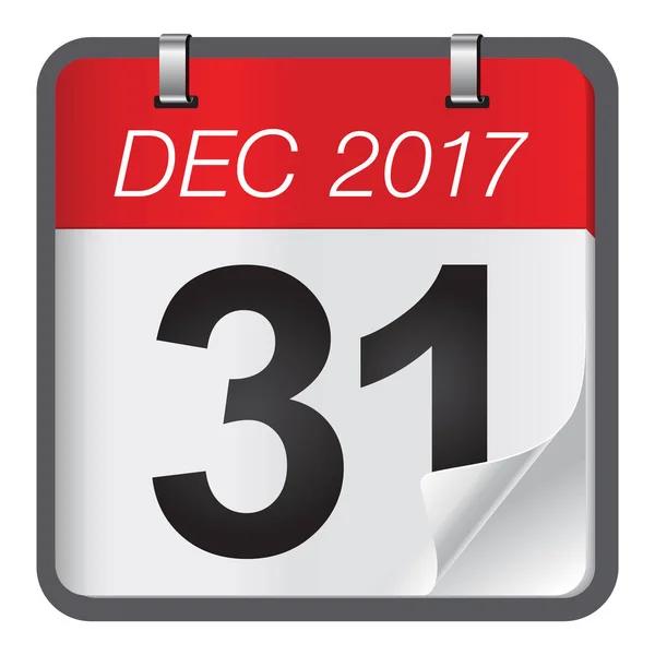 Ημερολόγιο της τελευταίας ημέρας του μήνα Δεκέμβριο. — Διανυσματικό Αρχείο