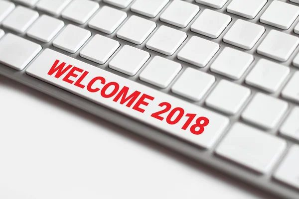 Welcome 2018 on the keyboard.