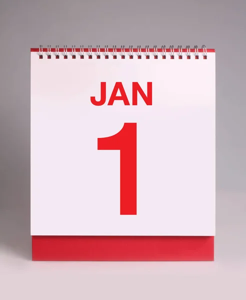 Jednoduchý stolní kalendář pro leden 1. — Stock fotografie