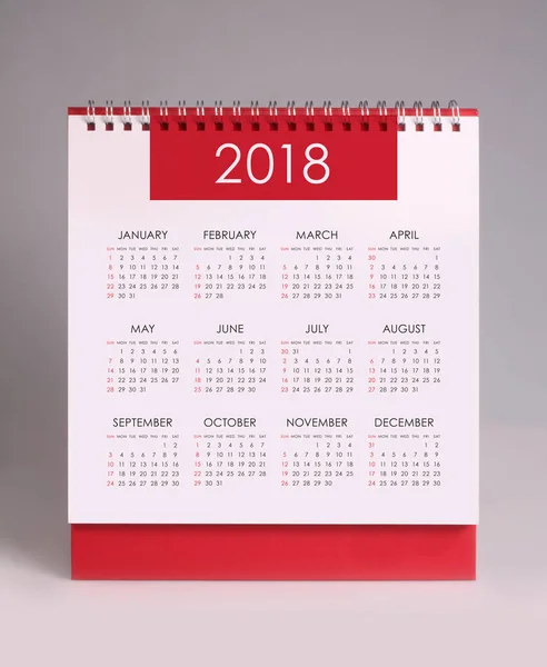 Einfacher Tischkalender 2018 — Stockfoto