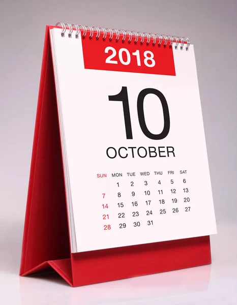 Jednoduchý stolní kalendář 2018 - říjen — Stock fotografie