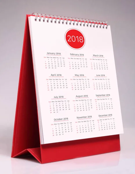 Calendário escrivaninha simples 2018 — Fotografia de Stock