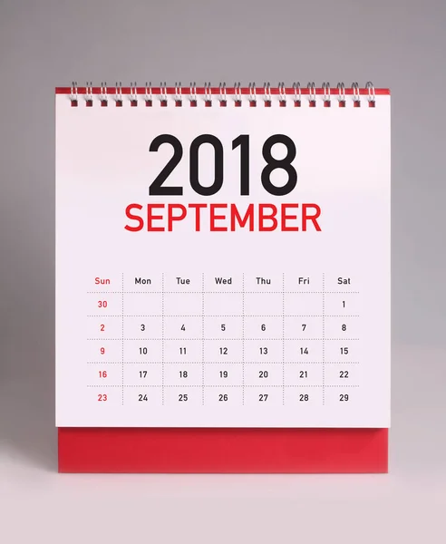 Calendario de escritorio simple 2018 - septiembre —  Fotos de Stock