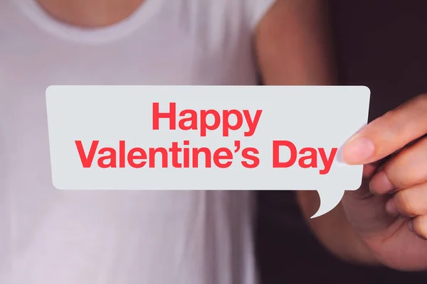 Hand showing Happy Valentine's Day. — Stock Photo, Image