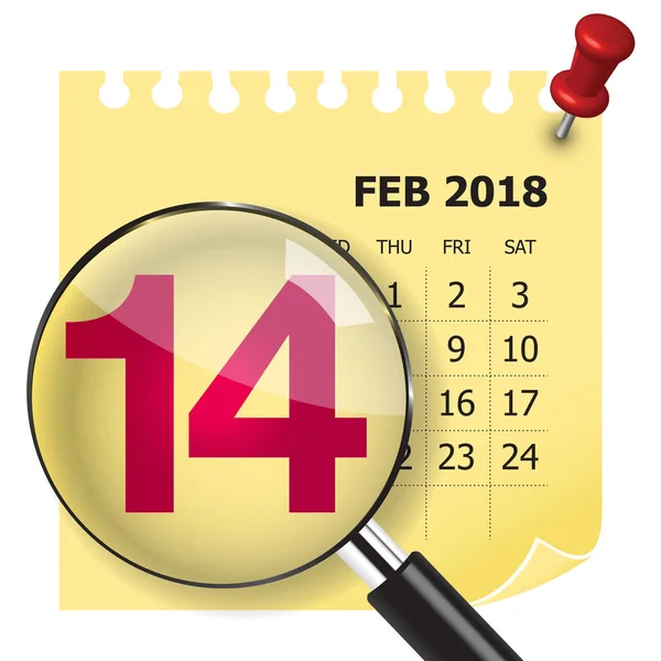 Valentinstag-Kalender — Stockvektor