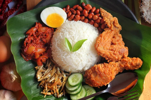 Nasi lemak makanan Asia — Stok Foto