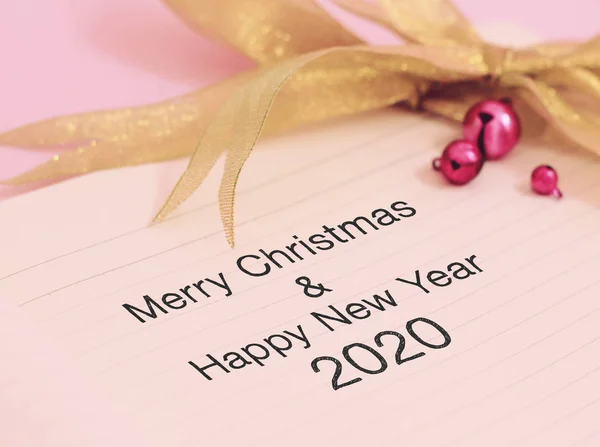 Feliz Navidad Feliz Año Nuevo 2020 Deseamos Nuevo Año Lleno — Foto de Stock