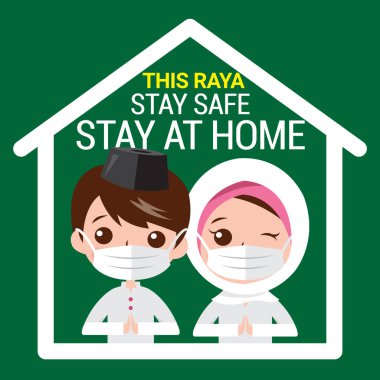 Selamat Hari Raya aidilfitri ve lütfen evde kal. Müslümanlar virüslerin yayılmasını önlemek için Hari Raya 'yı evde kutlamaya hazırlanıyorlar..