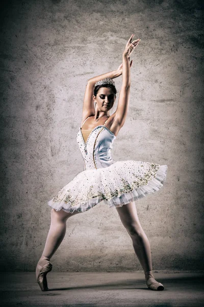 Tancerka Baletowa Tancerka Pełna Wdzięku Pani Balerina Celowniku Pozie Balet — Zdjęcie stockowe