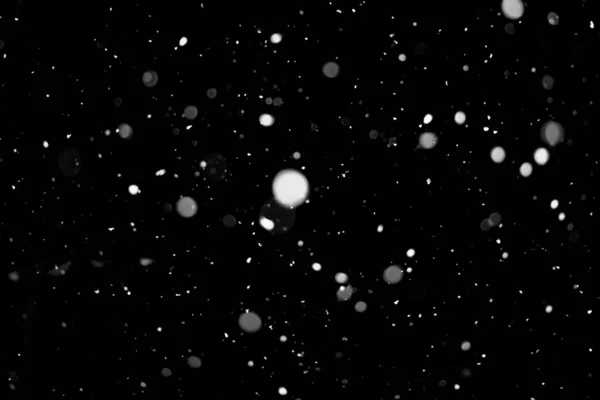 Snow Isolated Black Background — Stock Photo, Image