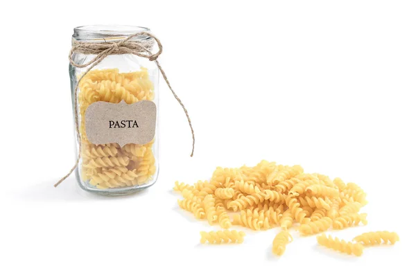 Pasta Eristetty Valkoisella Pohjalla — kuvapankkivalokuva