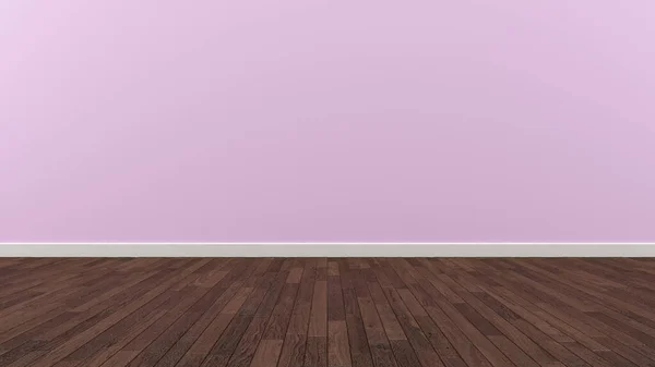 Внутренняя Пустая Комната Розовая Стена Дерева Темно Коричневый Пол Иллюстрация — стоковое фото