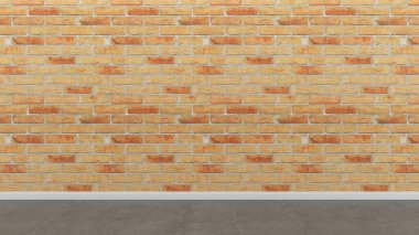 Boş iç mekan. Beton duvar ahşap zemin ışığı, 3D render arka plan. Stüdyo şablonu konseptini düzenle.