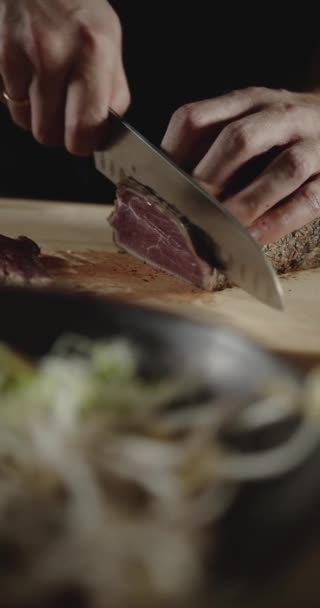 Cottura Bistecca Arrostimento Carne Tenera — Video Stock