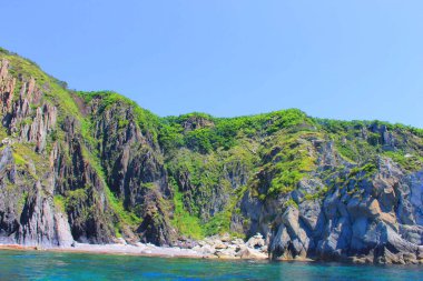 Cliff bitki örtüsü ile