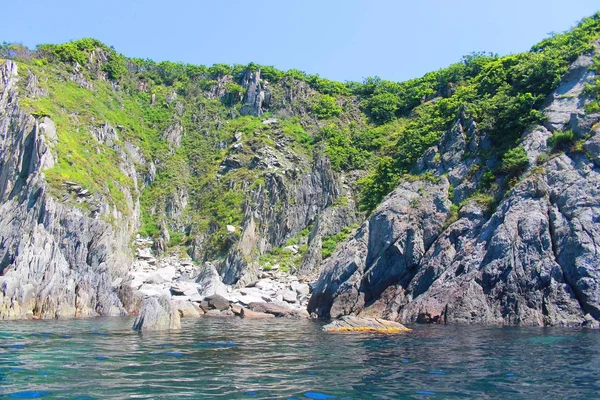 Cliff bitki örtüsü ile