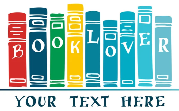 Book Lover Vector Illustration, Design, Logo — Stock Vector