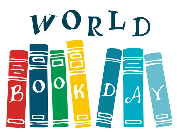 World Book Day Vector Illustration, Design, Logo — Stock Vector