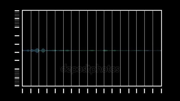 Animation - computer generated equalizer bars in waveform audio spectrum — Stock Video