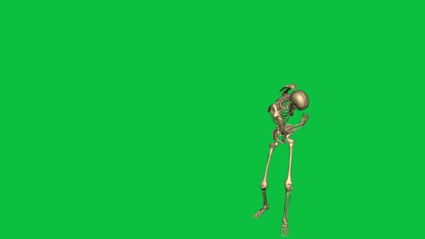 Skeleton hostage shot - separate on green screen — Stock Video