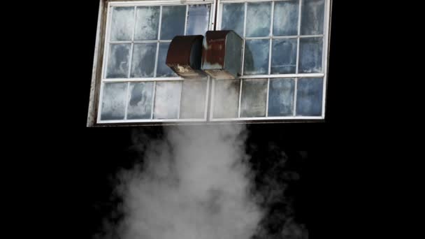 Poluição dos ventiladores com smog — Vídeo de Stock