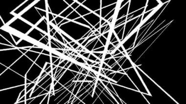Soyut hareketli grafik siyah zemin üzerine beyaz çizgiler çapraz