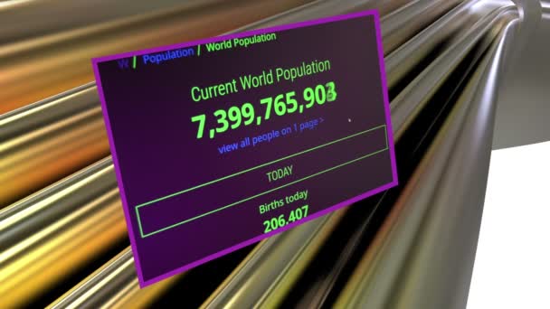 Contando la población mundial — Vídeo de stock