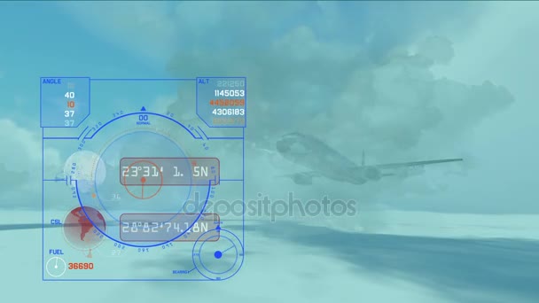 Avião voando sobre nuvens — Vídeo de Stock