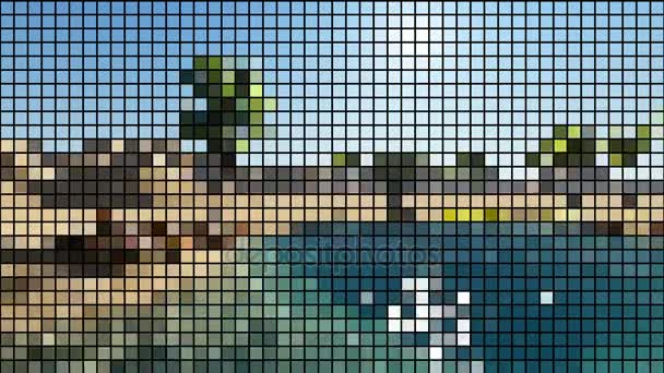 Mosaik mit dunklem Gitter -Hintergrundvideo — Stockvideo