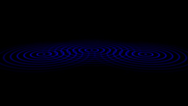 3 circles or radio waves radiating out from the center — Stock Video