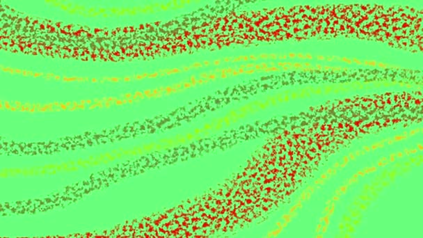 Röd och grön pastell Line Wave på grön skärm — Stockvideo