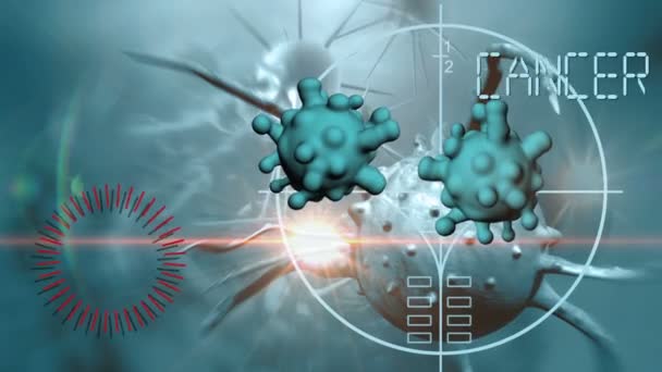 암 세포와 단어 암 연구에 서 면 암 이미지 배경 — 비디오