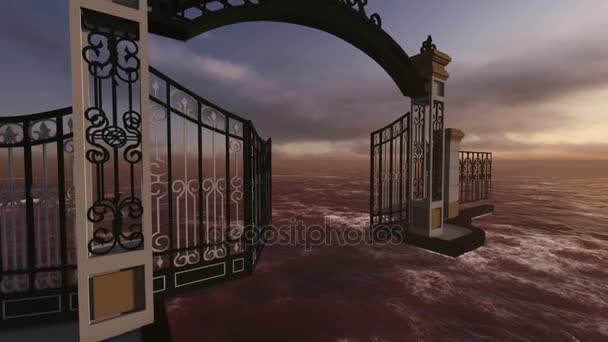 Cancello al cielo realizzato in software 3d — Video Stock