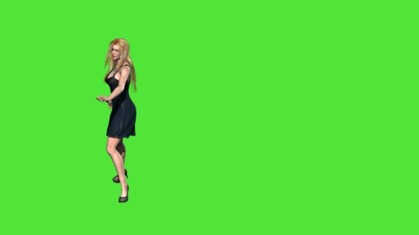 Danza elegante en la pantalla verde hecha en el software 3d danza elegante — Vídeo de stock