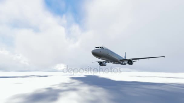 Avión volando sobre nubes — Vídeo de stock