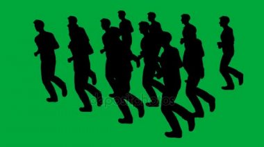  Çalışan - yeşil ekranda ayrılmış insan siluetleri