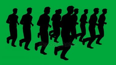 Çalışan - yeşil ekranda ayrılmış insan siluetleri