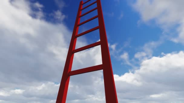 Ladders die de weg naar de top tonen — Stockvideo