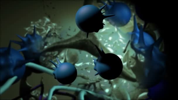 Nasıl virüs saldırmak hücre — Stok video