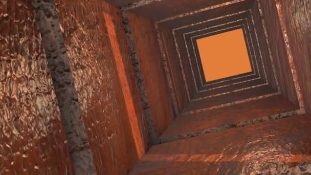 Přesun uvnitř abstraktní kovové potrubí nebo tunel — Stock video