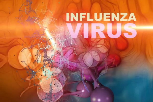 Ilustração das células do vírus da gripe — Fotografia de Stock