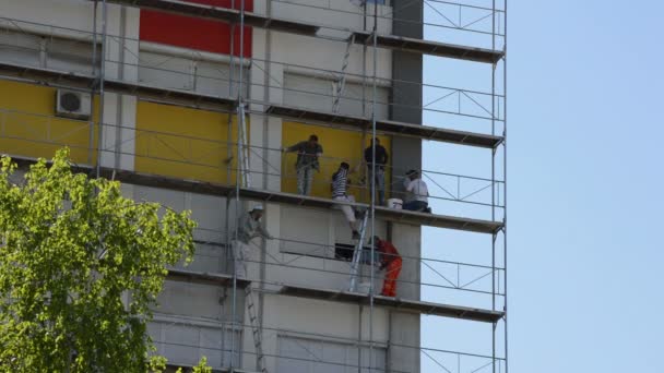 Építési Telek Építőipari Dolgozók Csoportja — Stock videók