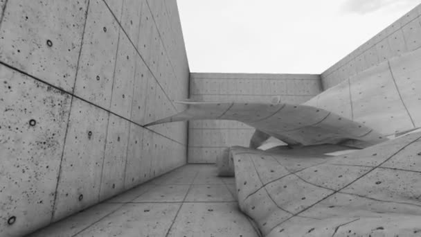 Animação Renderização Forma Concreta Abstrata — Vídeo de Stock