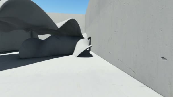 Animação Renderização Forma Concreta Abstrata — Vídeo de Stock