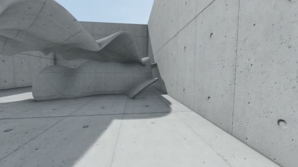 Animação Renderização Forma Concreta Abstrata — Vídeo de Stock